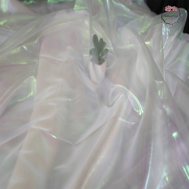 Bomng White Phantom Mermaid Organza Wedding Decoration Fabric