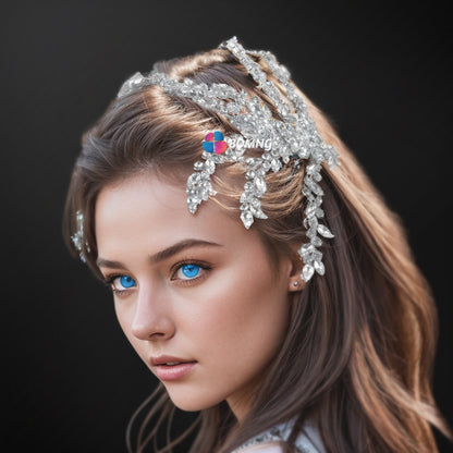 Bomng Dazzling handmade rhinestone bridal headband