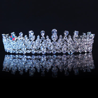 Bomng Light Luxury Zircon Crown Exquisite Bridal Wedding Tiara