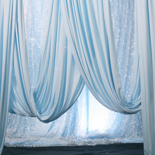 Bomng Light Blue Silk Elastic Drapery Wedding Decoration