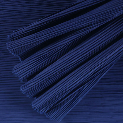 Bomng Navy Blue Pleated Decoration Printmaking Fabric