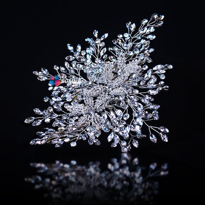 Bomng crystal flower diamond bridal wedding hair accessories