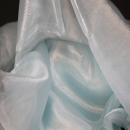 Bomng Light Blue Thin Soft Silk Organza Wedding Decoration Design Fabric