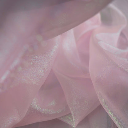 Bomng Pearl Powder Crystal Sparkling Organza Wedding Dress Decoration Fabric