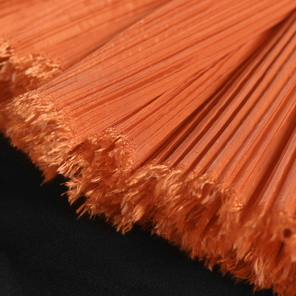 Bomng Orange Pleated Decoration Printmaking Fabric