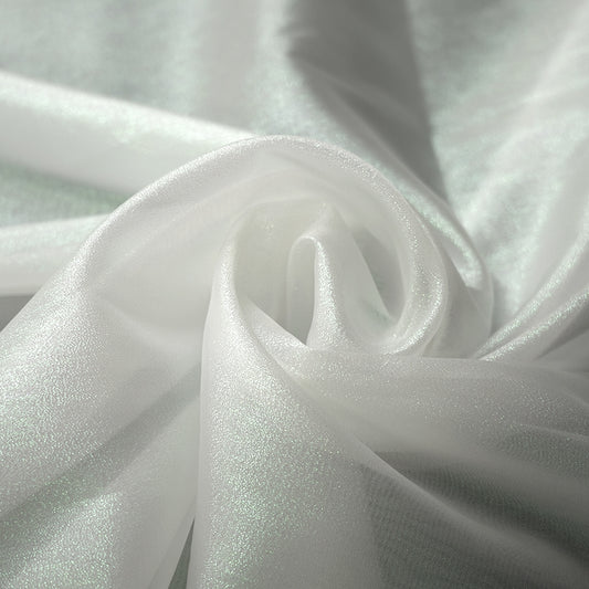 Bomng Pearl White Crystal Sparkling Organza Wedding Dress Decoration Fabric