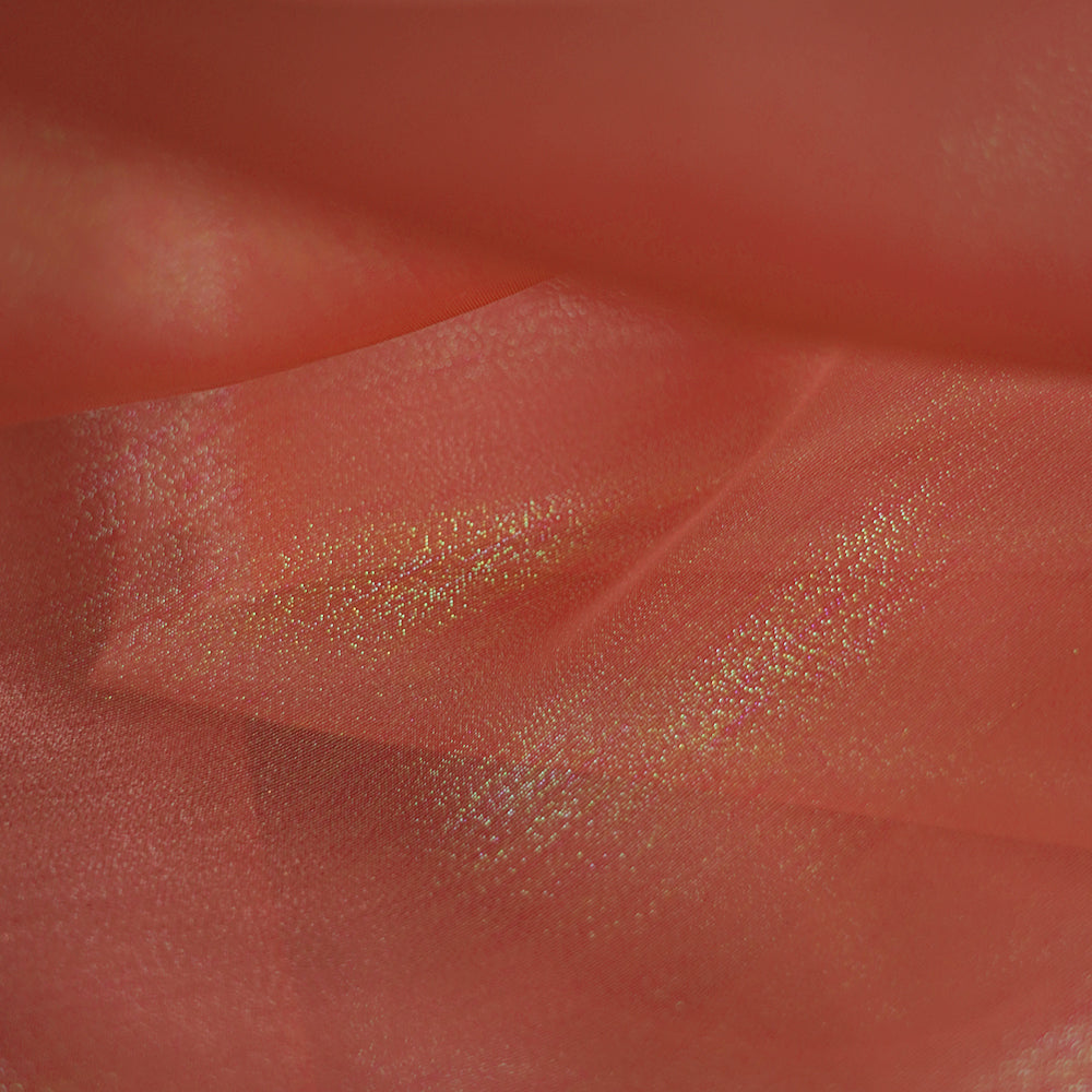 Bomng Golden Red Crystal Sparkling Organza Wedding Dress Decoration Fabric