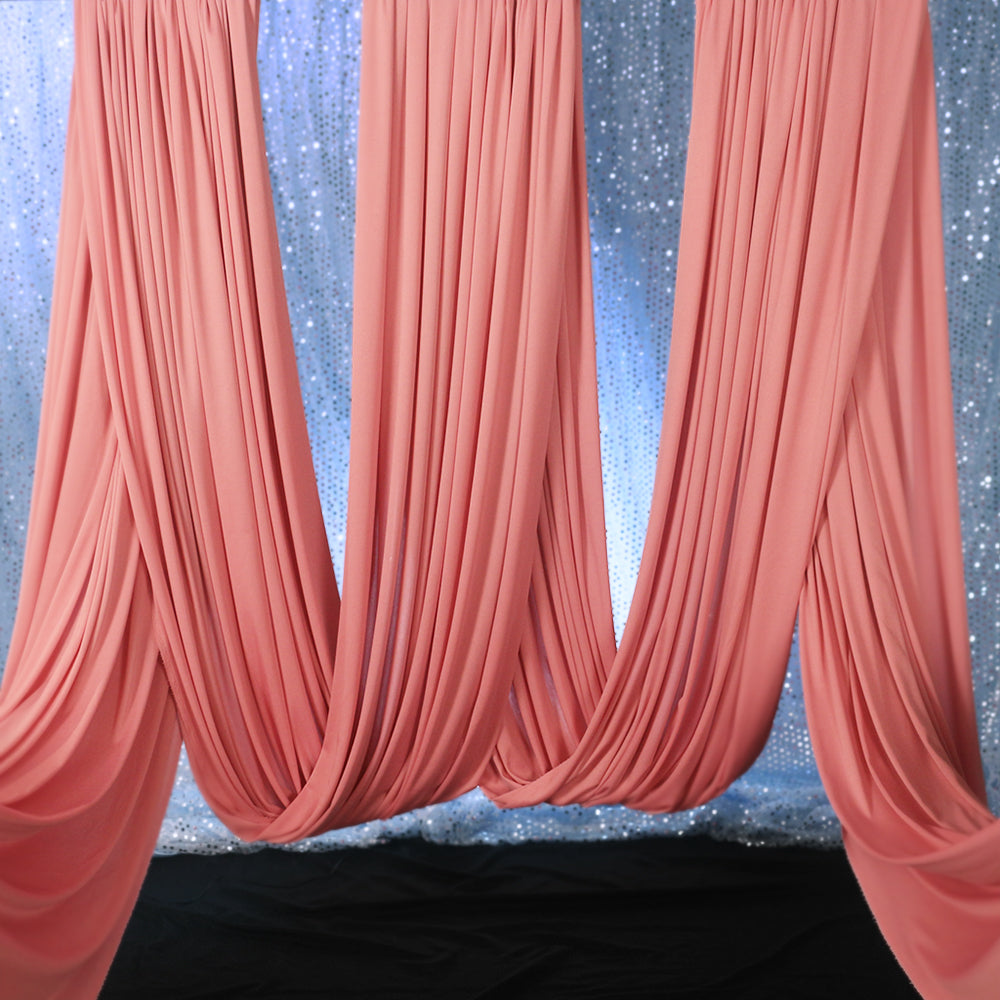 Bomng Peach Powder Silk Elastic Drapery Wedding Decoration