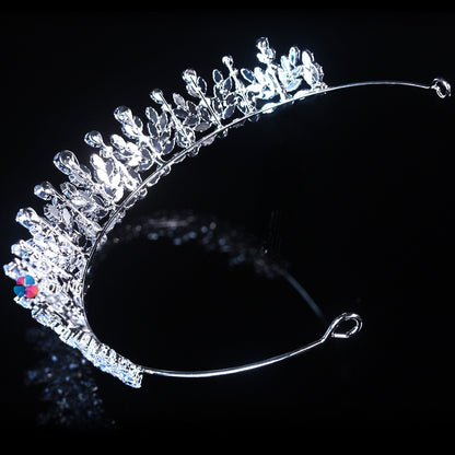 Bomng Light Luxury Zircon Crown Exquisite Bridal Wedding Tiara