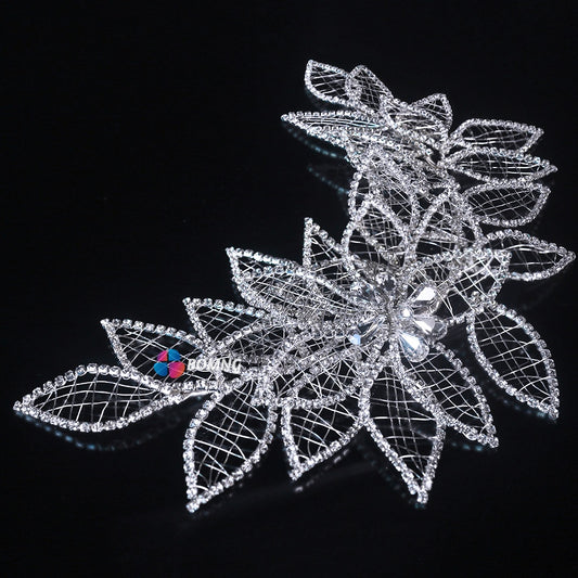 Bomng forest hollow leaves rhinestone wedding dress bride headband