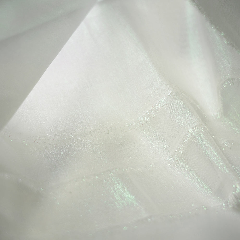 Bomng Pearl White Crystal Sparkling Organza Wedding Dress Decoration Fabric