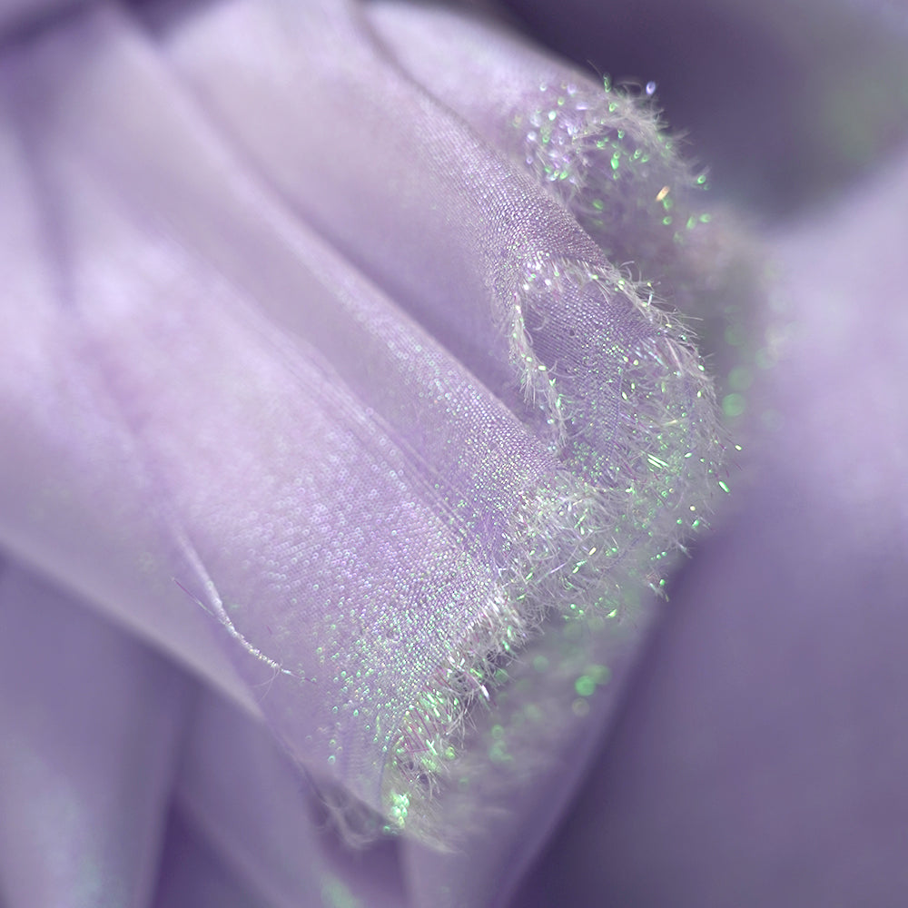 Bomng Pearl Purple Crystal Sparkling Organza Wedding Dress Decoration Fabric