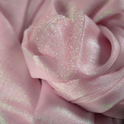 Bomng Pearl Powder Crystal Sparkling Organza Wedding Dress Decoration Fabric