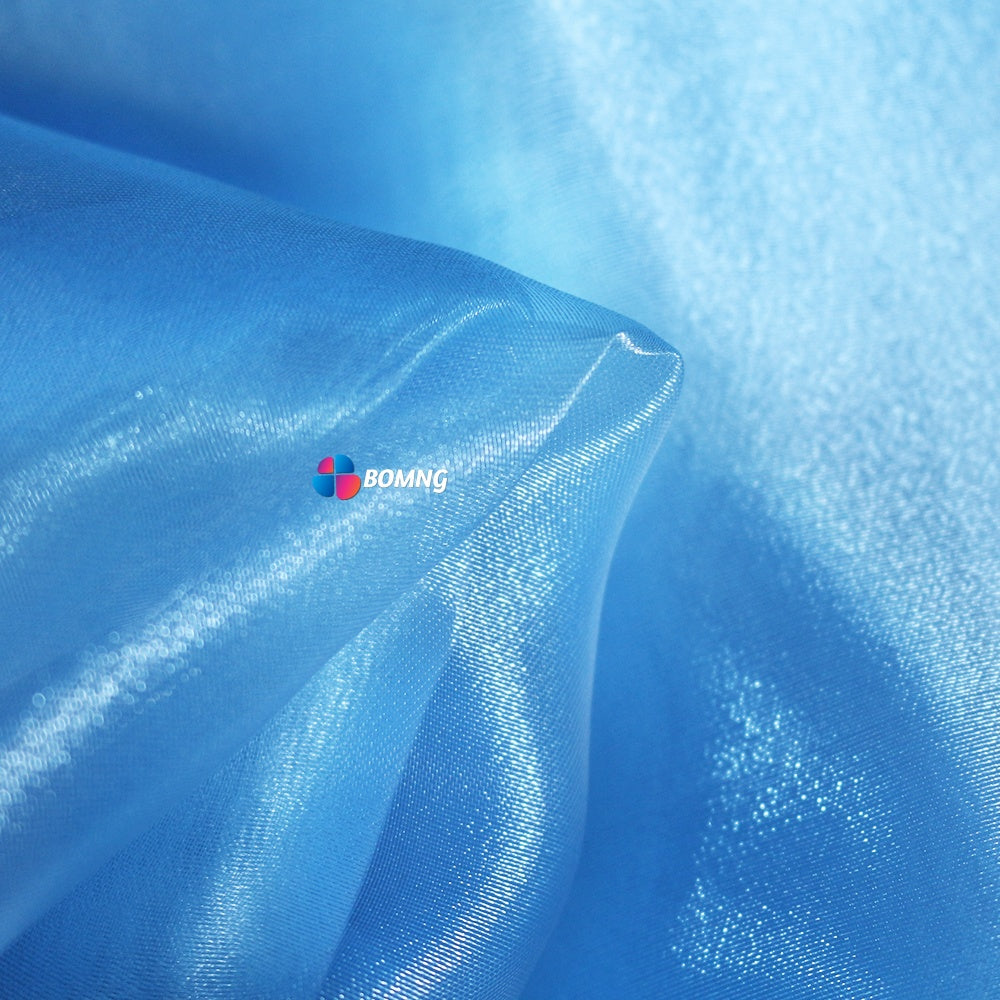 Bomng  Crystal Blue Thin Soft Silk Organza Wedding Decoration Design Fabric