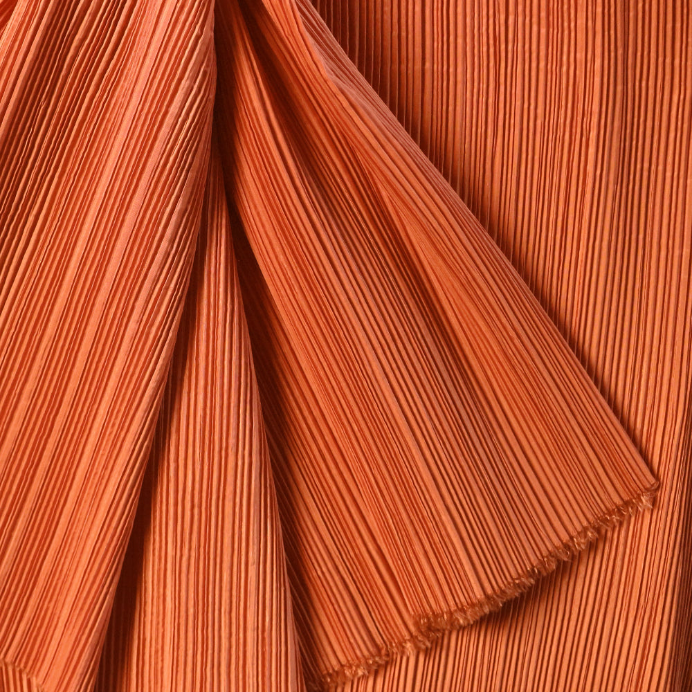 Bomng Orange Pleated Decoration Printmaking Fabric