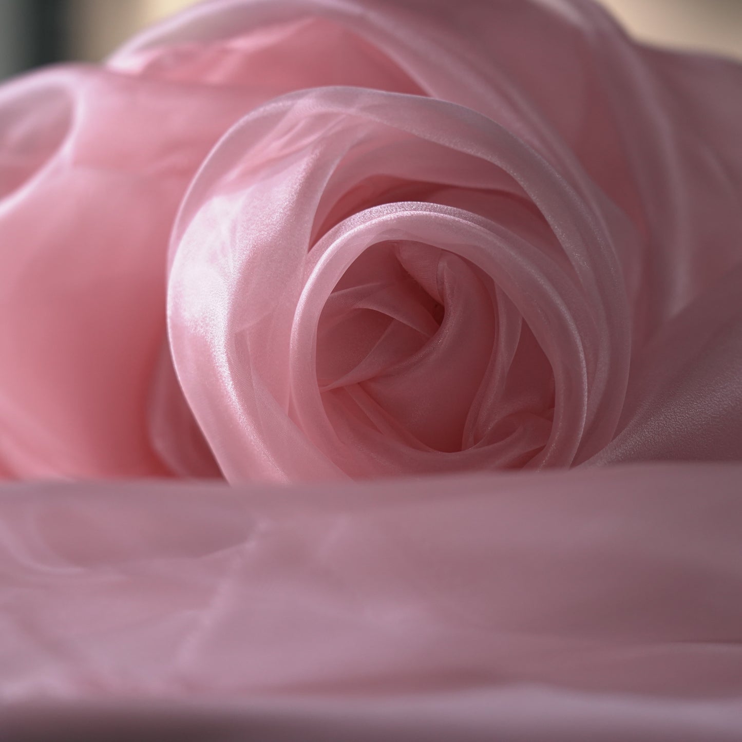 Bomng Pink Thin Soft Silk Organza Wedding Decoration Design Fabric